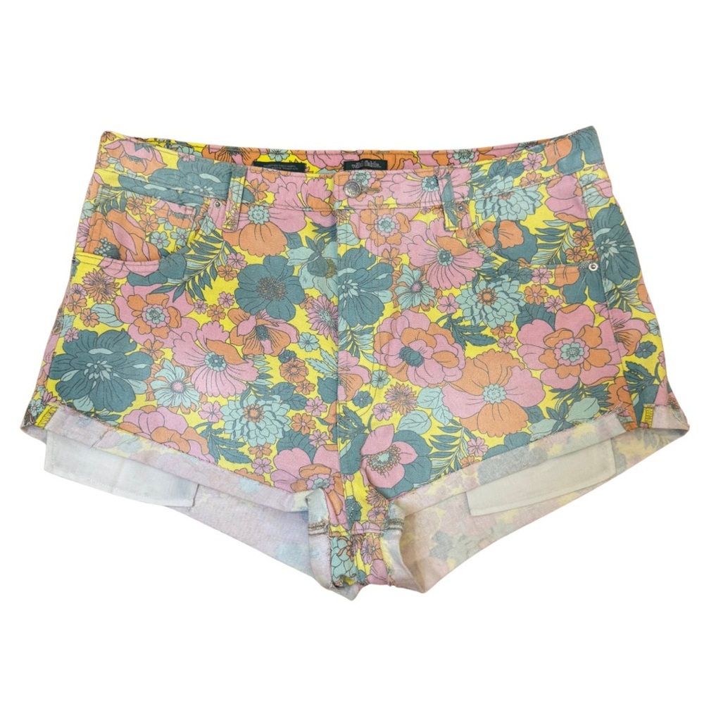Wild Fable floral denim ‘highest rise cheeky shorts’ - size 16
